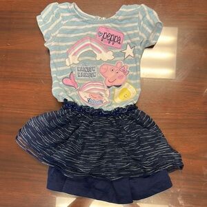 🌿10/$10🌿Peppa Pig Striped Top and Skirt Set